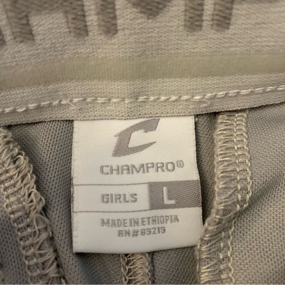 Champro Girls Softball Pants Low Rise Gray Youth Size Large - Picture 5 of 7